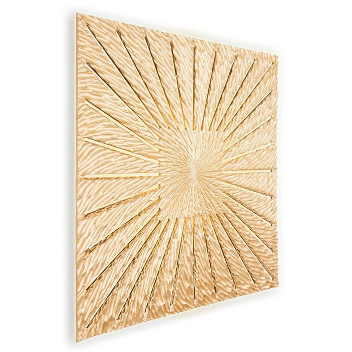 Панно INCIPIENT CUBE, древесный материал, золотистое