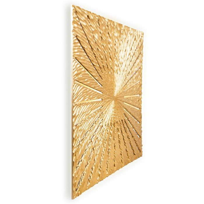 Панно INCIPIENT CUBE, древесный материал, золотистое