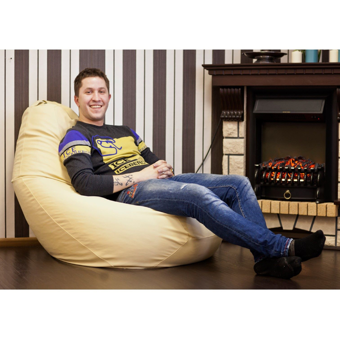 Кресло-мешок «Кремовая кожа»