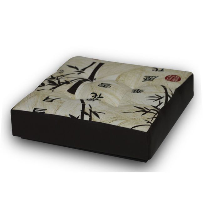 Пуфик складной «Стебли Бамбука», экокожа + жаккард