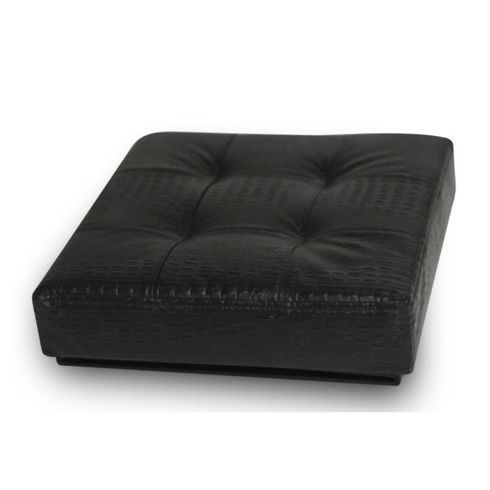 Пуфик складной «Крокодил» чёрный, экокожа люкс