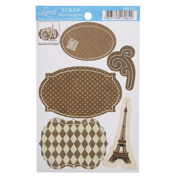 Декор для скрапбукинга ЗD сборная модель "Эйфелева башня" 15х15см
