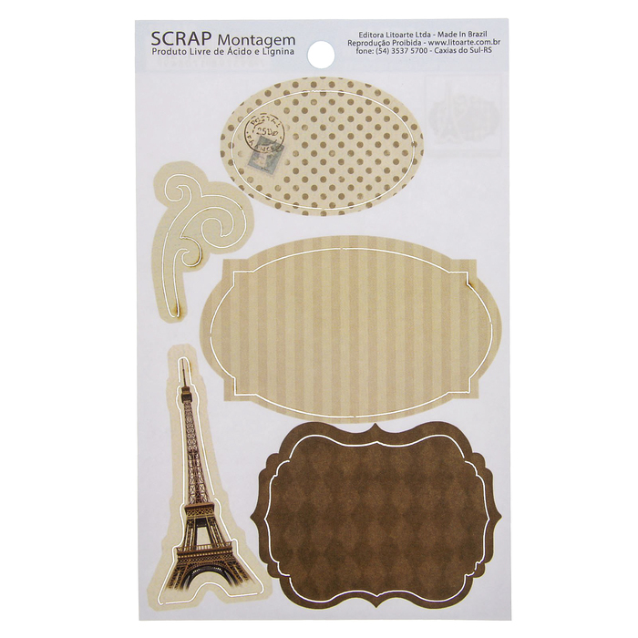 Декор для скрапбукинга ЗD сборная модель "Эйфелева башня" 15х15см