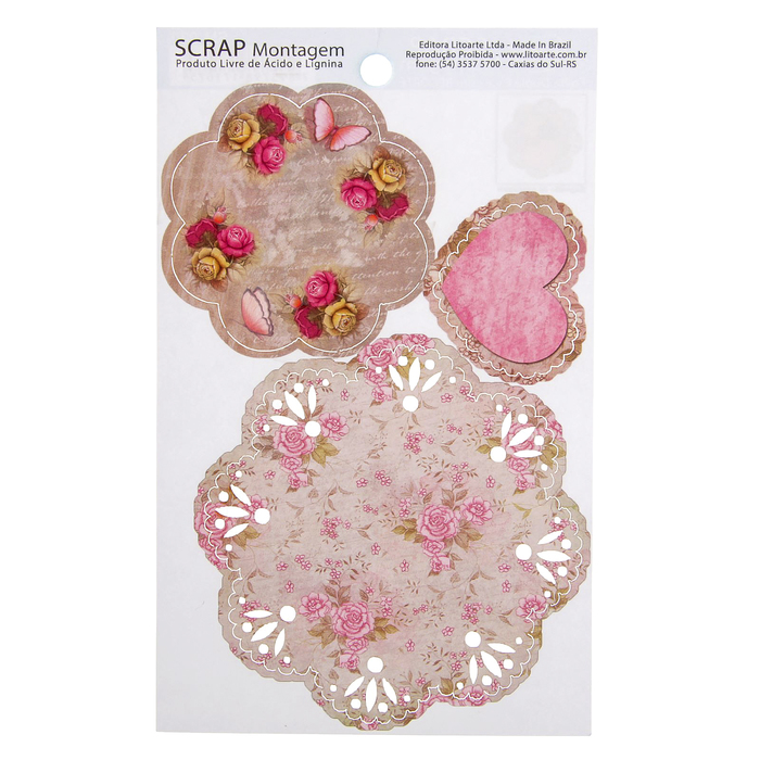 Декор для скрапбукинга ЗD сборная модель "Винтажная розочка" 15х15см