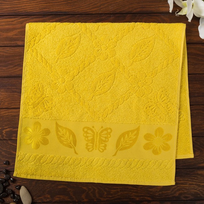 КМП в коробке Fiesta "Cotonn" Butterfly (70х130+50х90+30х50), цв.желтый , хлопок 100%, 400г/м 2055