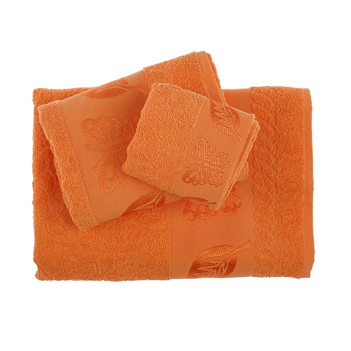 КМП в коробке Fiesta "Cotonn" Butterfly (70х140+50х90+30х50), цв.оранже , хлопок 100%, 400г/м 2055