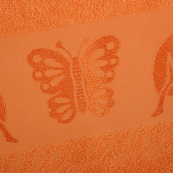 КМП в коробке Fiesta "Cotonn" Butterfly (70х140+50х90+30х50), цв.оранже , хлопок 100%, 400г/м 2055