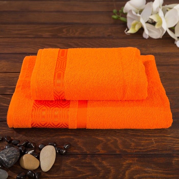 КМП в коробке Fiesta "PREMIER" (70х130+50х90), цв.оранжевый, хлопок 100%, 400г/м