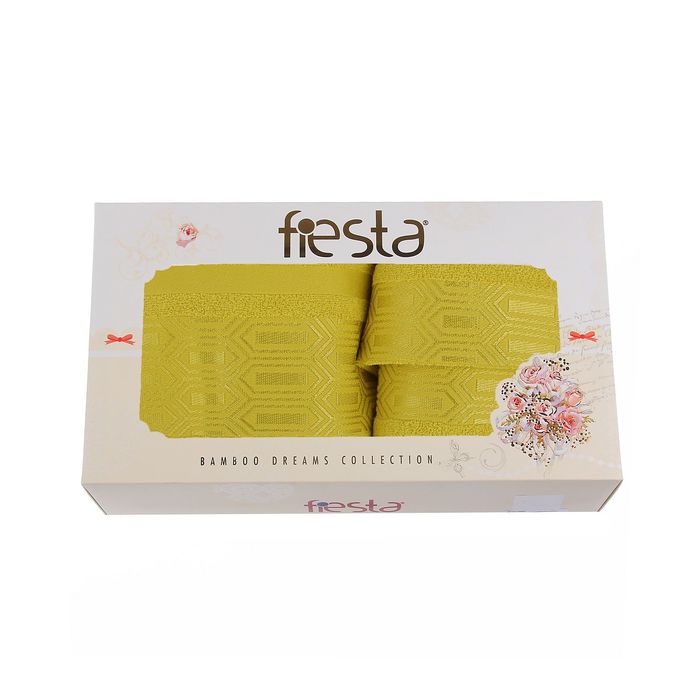 КМП в коробке Fiesta "PREMIER" (70х130+50х90+30х50), цв.лимонный, хлопок 100%, 400г/м