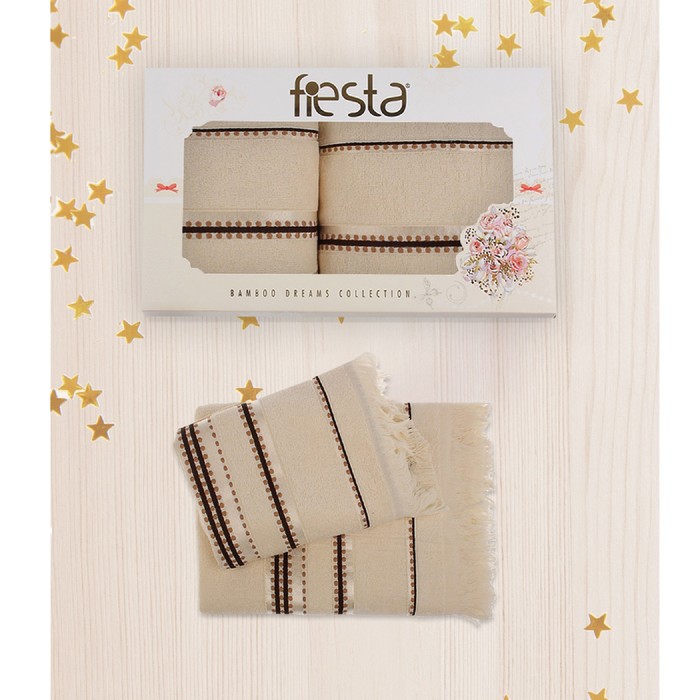 КМП в коробке Fidan "Econik" (50х90+70х130), цв.шампань, бамбук 100%, 420г/м