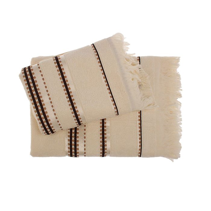 КМП в коробке Fidan "Econik" (50х90+70х130), цв.шампань, бамбук 100%, 420г/м