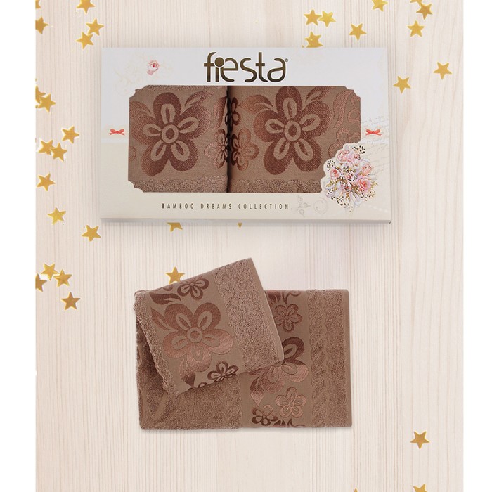 КМП в коробке Fiesta "Belissimo" (70х140+50х90 ), цв. беж, бамбук 100%, 500г/м