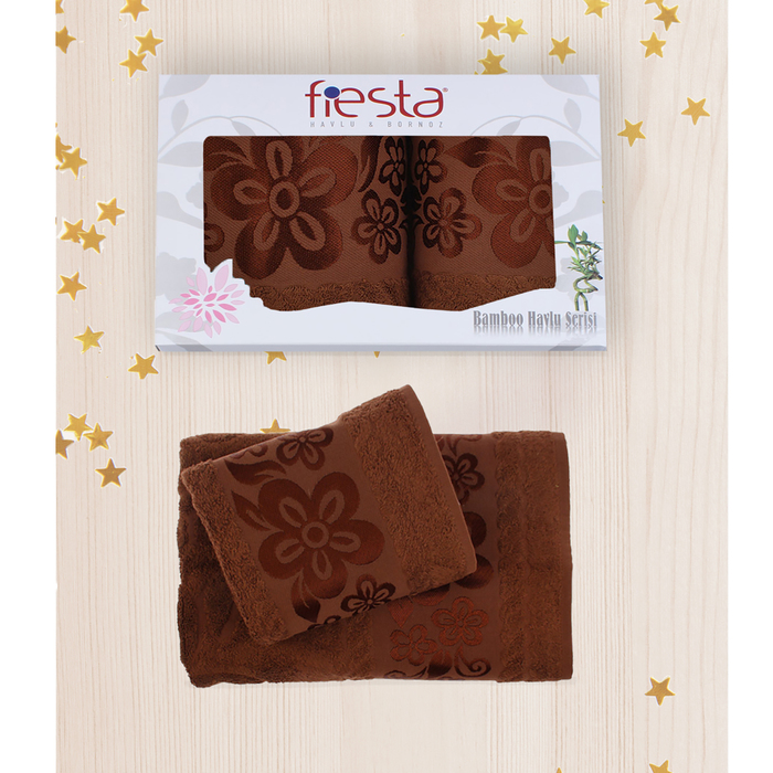 КМП в коробке Fiesta "Belissimo" (70х140+50х90 ), цв.коричневый, бамбук 100%, 500г/м