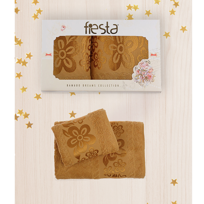 КМП в коробке Fiesta "Belissimo" (70х140+50х90 ), цв.горчица, бамбук 100%, 500г/м