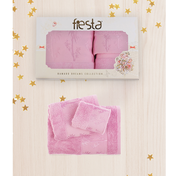 КМП в коробке Fiesta "Bamboo" (70х140+50х90+30х50), цв.черника, бамбук 100%, 500г/м