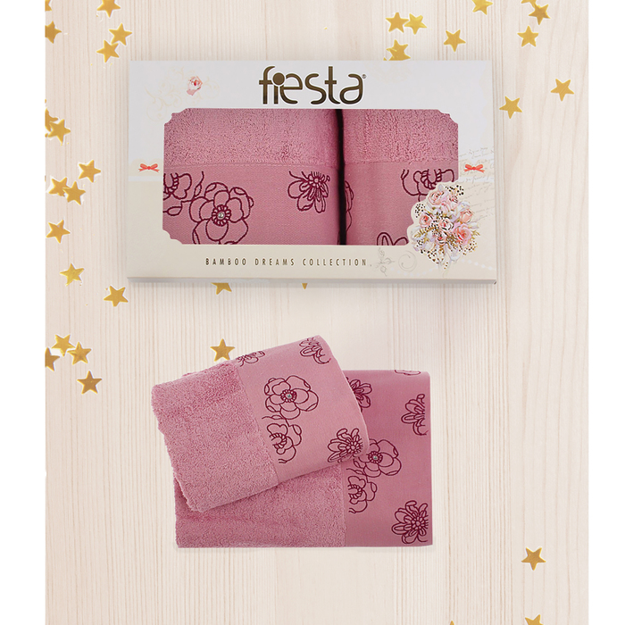 КМП в коробке Fiesta "Exclusive" (70х140+50х90), цв.черника, бамбук 100%, 500г/м