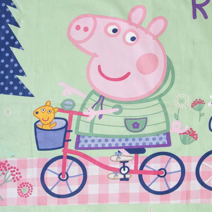 КПБ 1,5сп Свинка Пеппа Велопрогулка 143х215, 150х214 70х70 см 1шт, бязь 125г/м хл100%