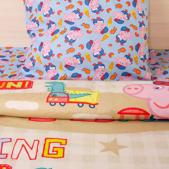 КПБ 1,5сп Свинка Пеппа Песочница 143х215, 150х214 70х70 см 1шт, бязь 125г/м хл100%