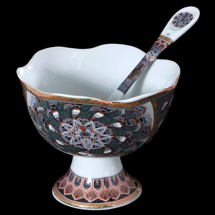 Набор посуды: креманка, ложка, 10,5x10,5x8,5 см