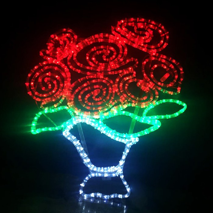 Светодиодное панно "Букет роз", 1300 х 1250 х 30 мм, 60 Вт