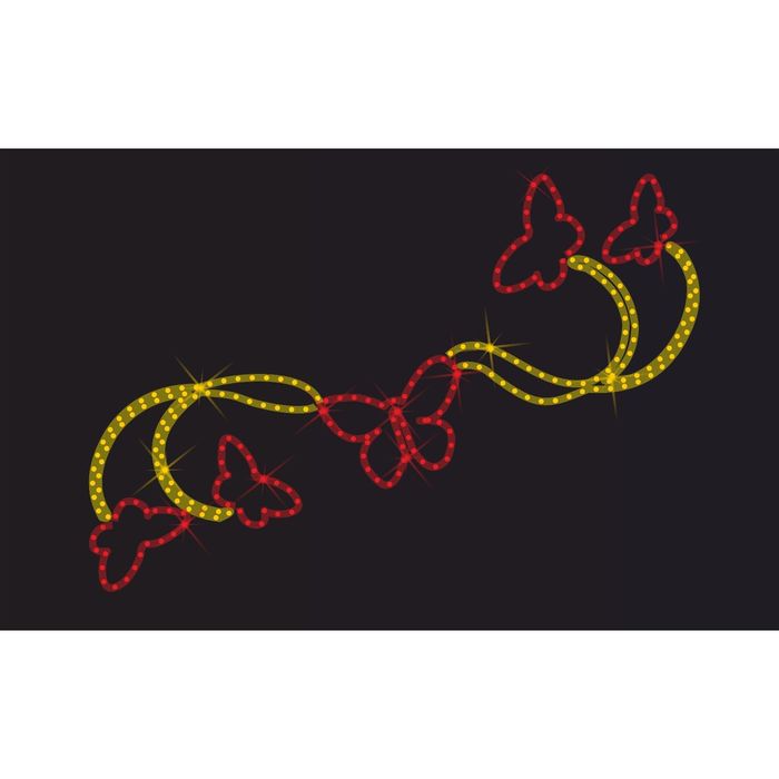 Светодиодное панно "Танец бабочек", 1300 х 890 х 30 мм, 24 Вт