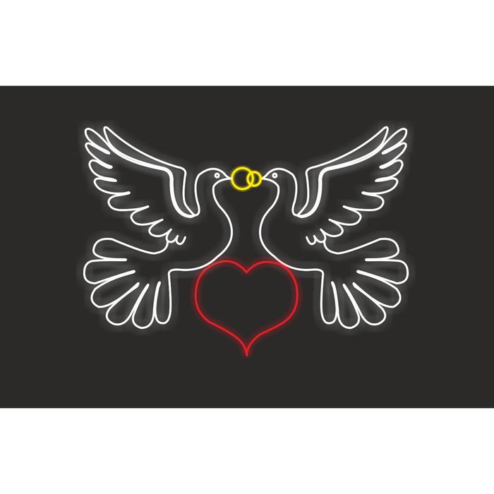 Светодиодное панно "Два голубя", 1430 х 2020 х 30 мм, 65 Вт