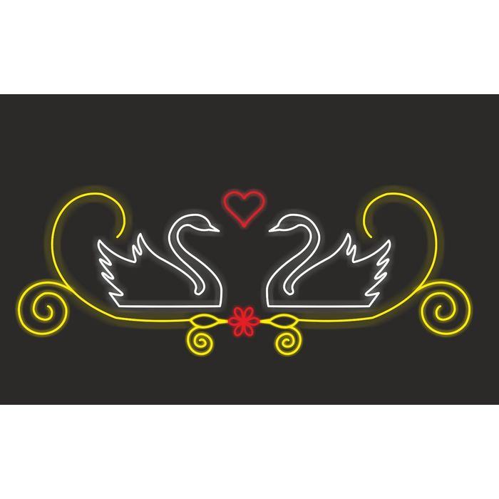 Светодиодное панно "Лебединая любовь", 1000 х 2800 х 30 мм, 52 Вт