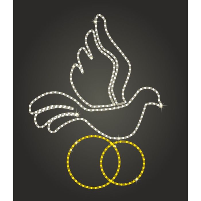 Светодиодное панно "Голубь с кольцами", 1300 х 990 х 30 мм, 26 Вт