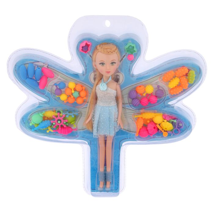 Кукла модная "Эмма" с набором бисера, МИКС