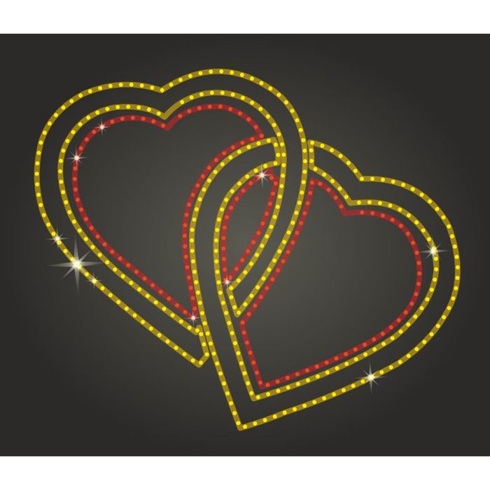 Светодиодное панно "Золотые сердца", 600 х 500 х 30 мм, 18 Вт