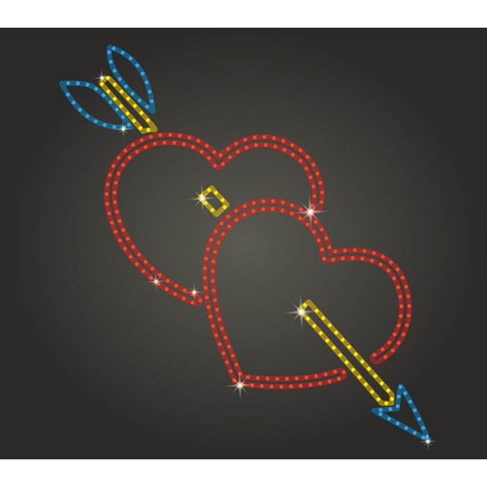 Светодиодное панно "Любящие сердца", 600 х 560 х 30 мм, 13 Вт