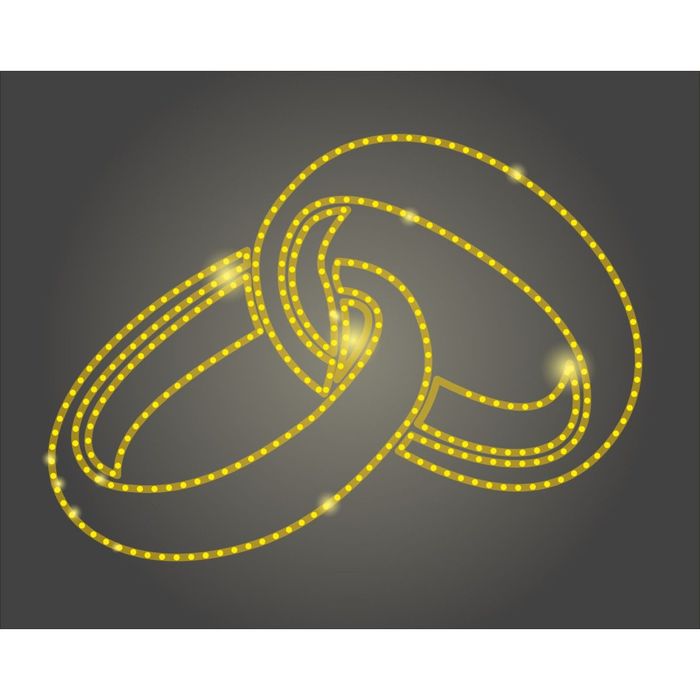 Светодиодное панно "Обручальные кольца", 1600 х 1150 х 30 мм, 36 Вт