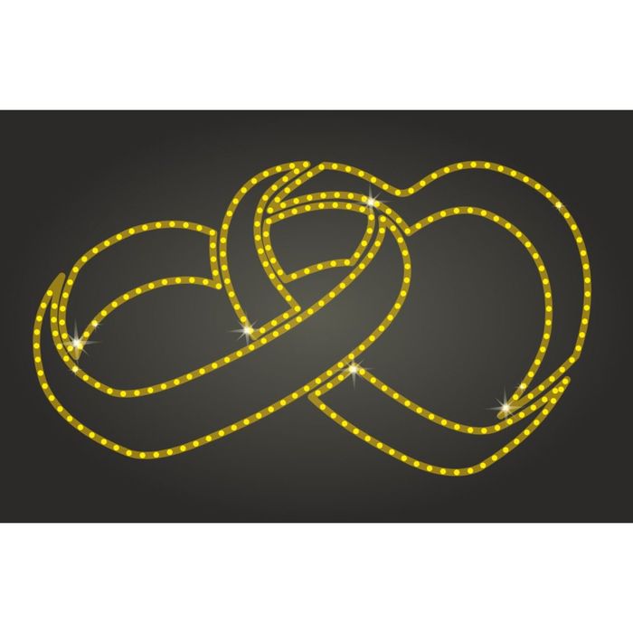 Светодиодное панно "Кольца молодоженов", 1000 х 560 х 30 мм, 21 Вт