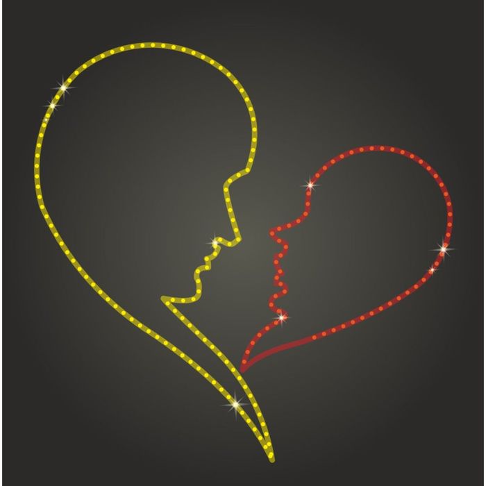 Светодиодное панно "Признание в любви", 1300 х 1300 х 30 мм, 16 Вт