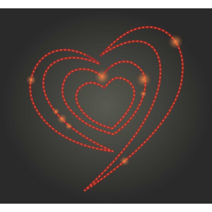 Светодиодное панно "Лепестки сердца", 600 х 560 х 30 мм, 13 Вт