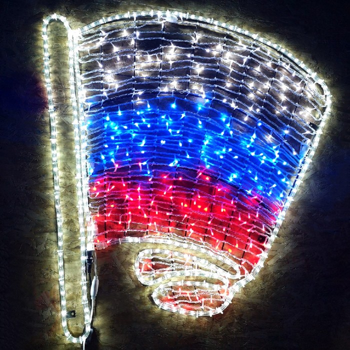 фото Светодиодное панно "флаг на древко", 65 х 60 х 5 см, 30 вт
