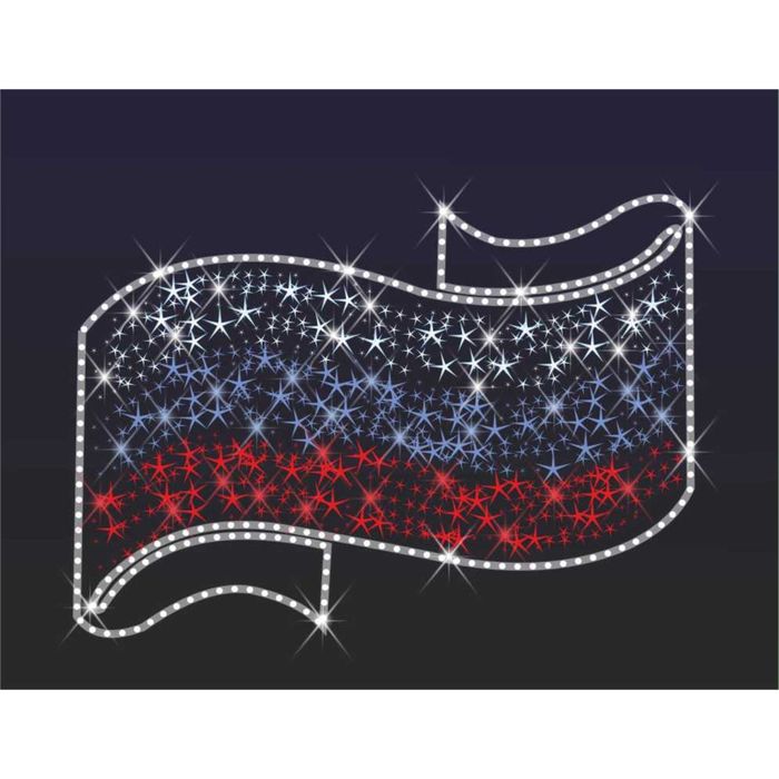 Светодиодное панно "Флаг РФ", 700 х 990 х 30 мм, 100 Вт