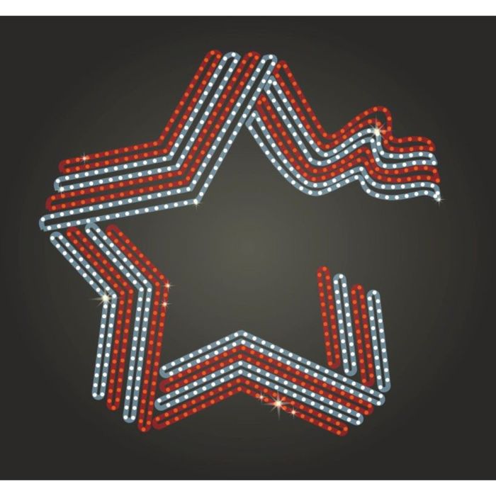 Светодиодное панно "Звезда Георгиевская Ленточка", 1000 х 1040 х 30 мм, 80 Вт