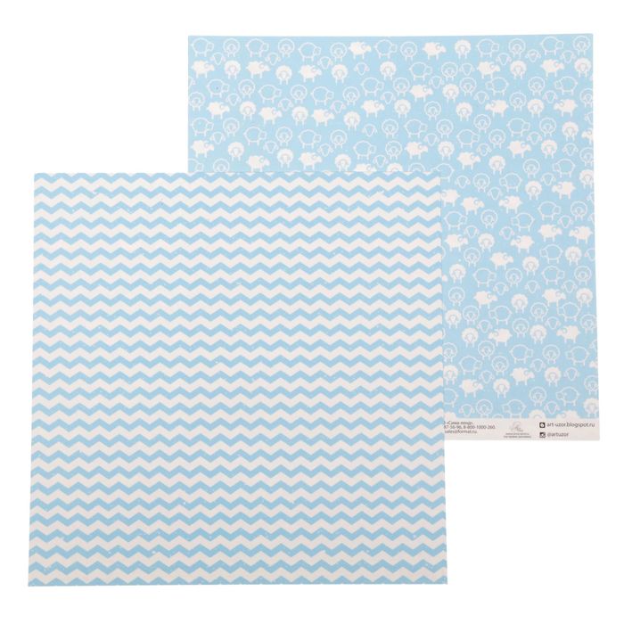 Бумага для скрапбукинга "Баю-бай, засыпай" 30,5 х 30,5 см, 180 г/м