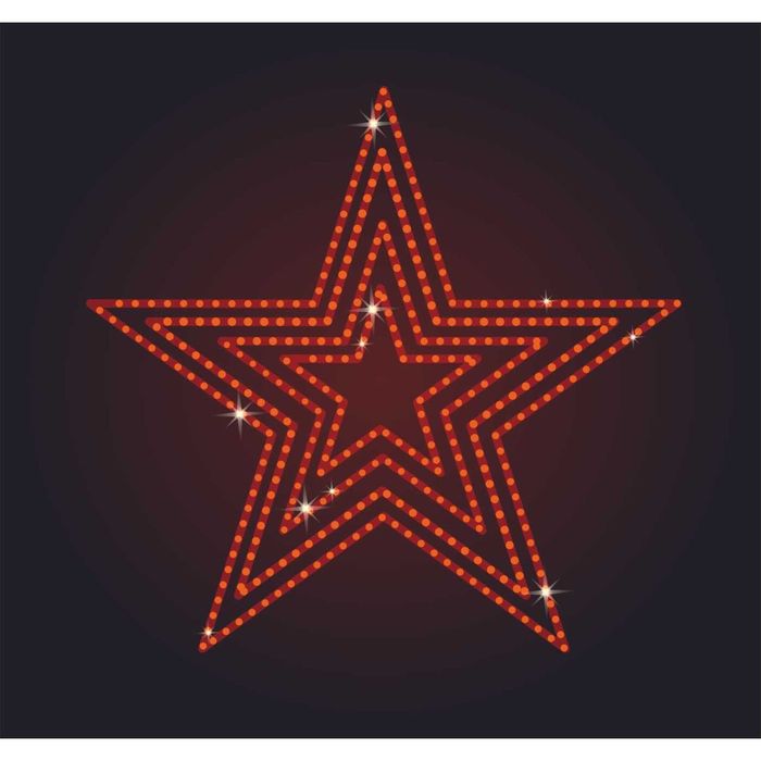 Светодиодное панно "Звезда пятиконечная №2", 2000 х 2100 х 30 мм, 65 Вт