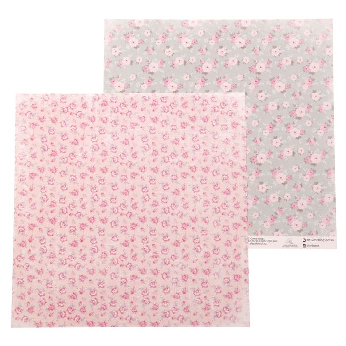 Бумага для скрапбукинга «Цветочная салфетка», 30,5 × 30,5 см, 180 гр/м
