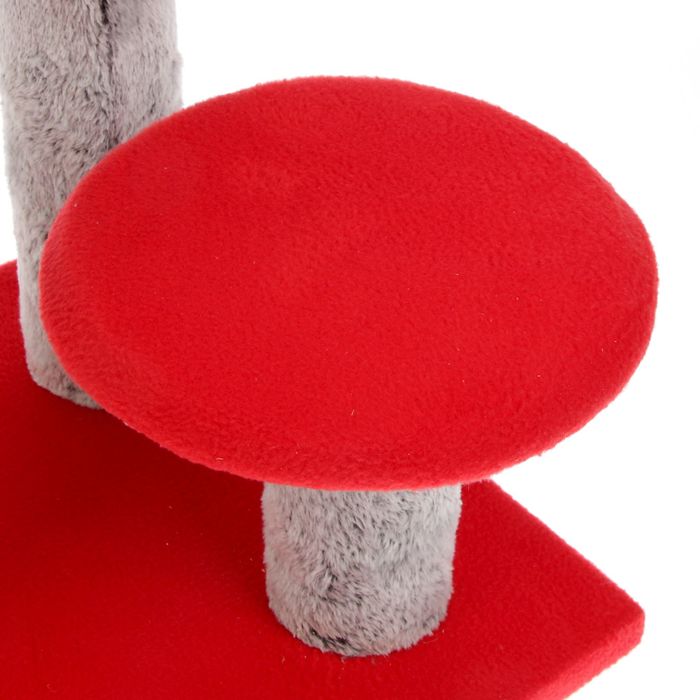 Когтеточка "Столбик" с двумя грибами, джут 43 х 36 х 31 см, МИКС ЦВЕТОВ