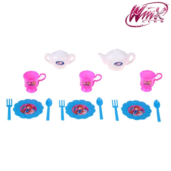 Набор посуды для игры "На 3 персоны", 14 предметов + книжка с рецептами, феи ВИНКС