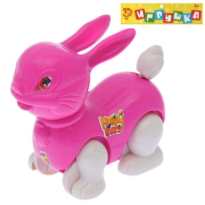 Игрушка заводная на верёвке "Кролик", бежит, МИКС