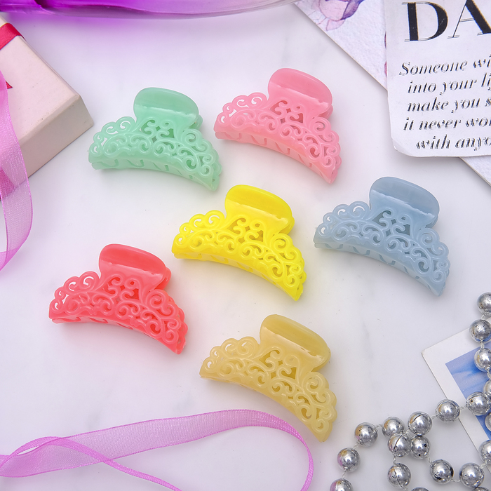 Краб для волос "Резной" 4,5 см, микс