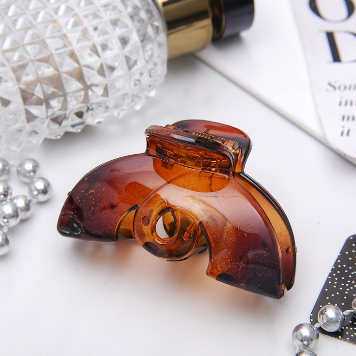 Краб для волос "Прозрачный" 6,5 см, дуга, микс