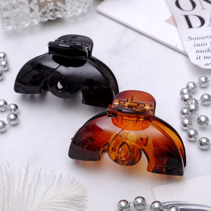 Краб для волос "Прозрачный" 6,5 см, дуга, микс