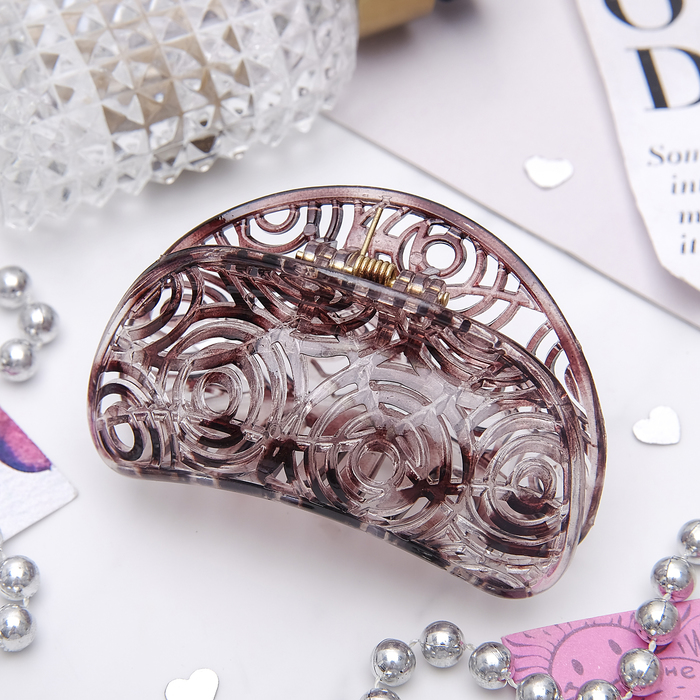 Краб для волос "Узорный" 8 см, микс