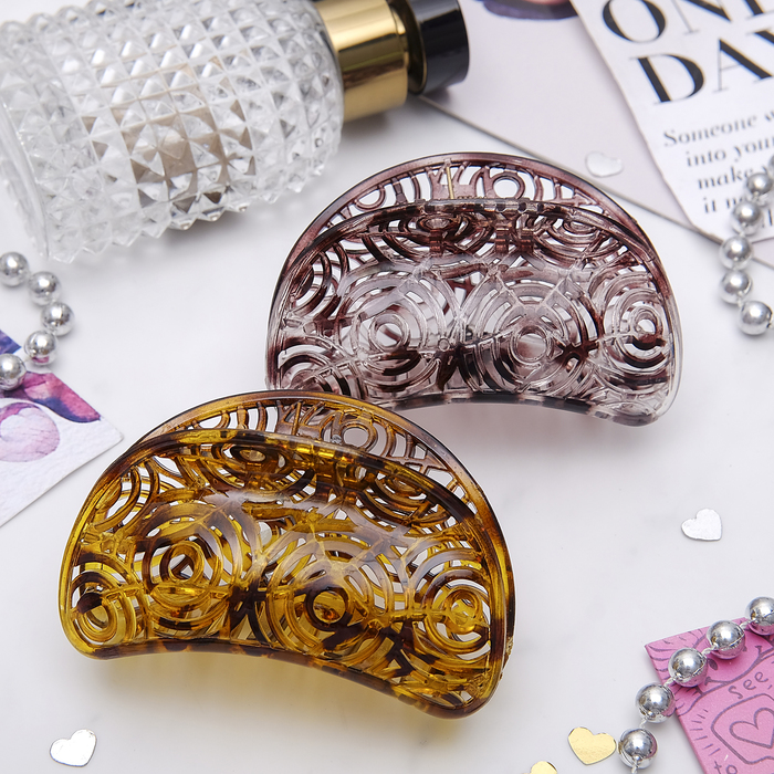 Краб для волос "Узорный" 8 см, микс