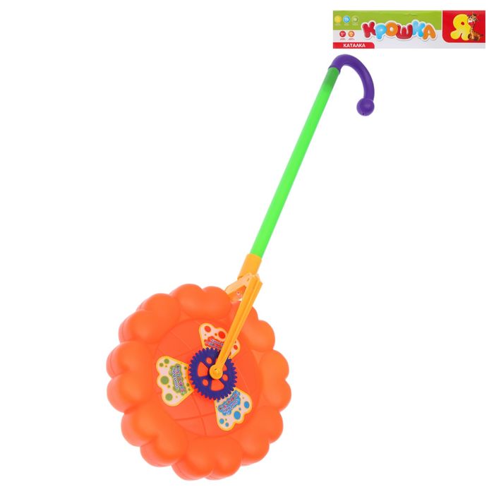 Каталка на палке «Колесо цветок», со световым эффектом, МИКС